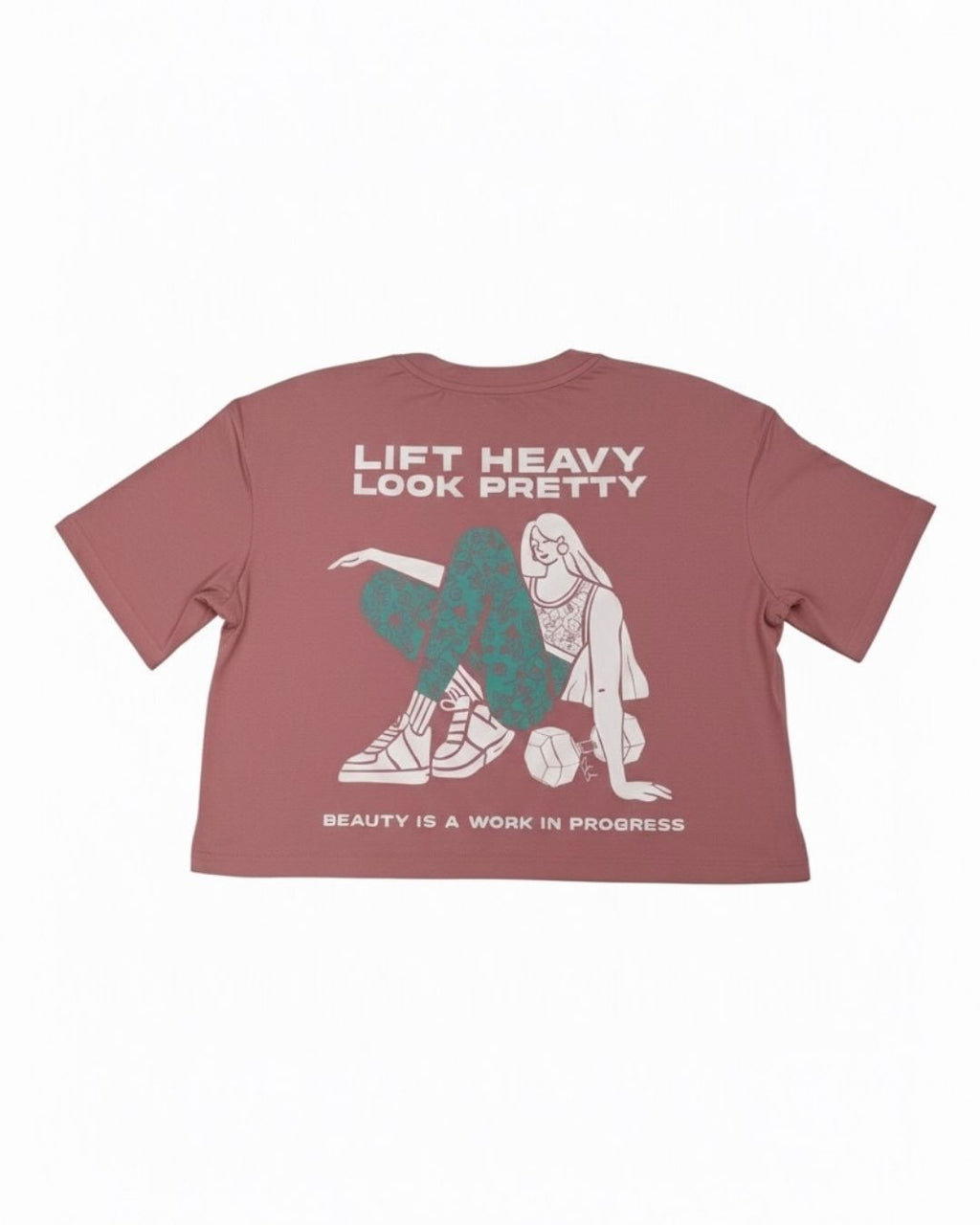 Lift Heavy Look Pretty Cropped Oversized Tee
